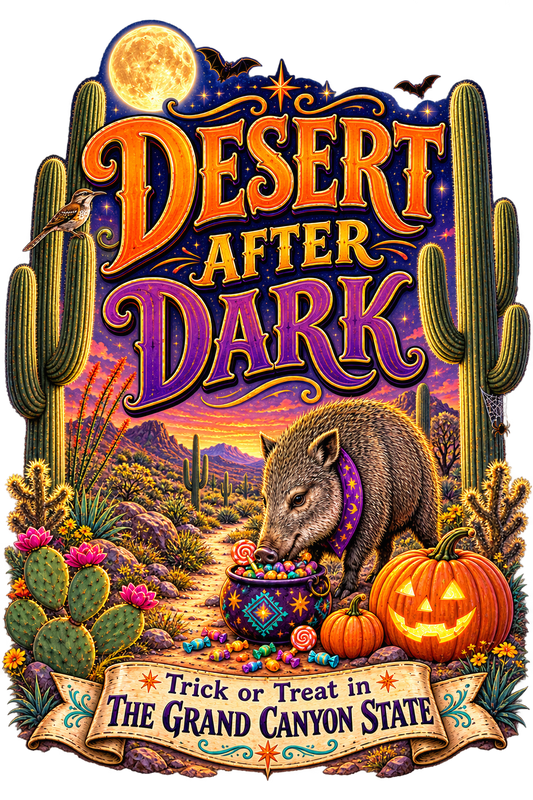 Desert After Dark Arizona graphic design close-up