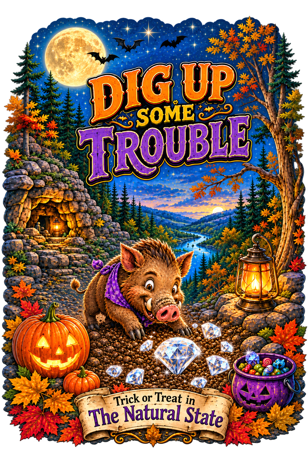 Dig Up Some Trouble – Arkansas Halloween Tote Bag