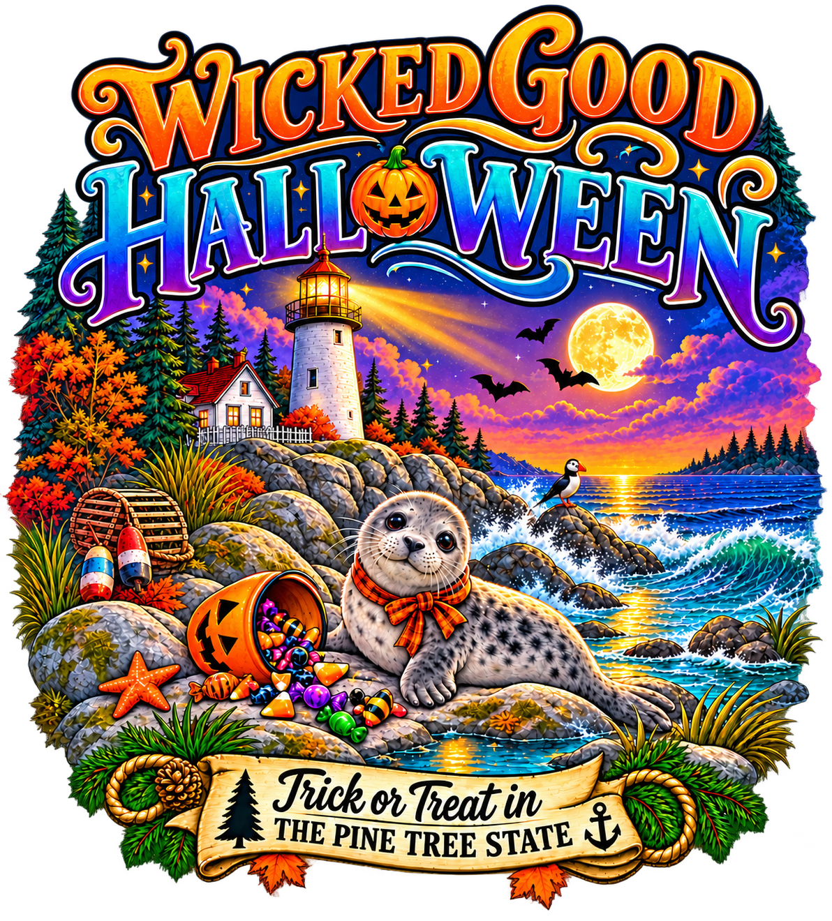 Maine Wicked Good Halloween Tote Bag