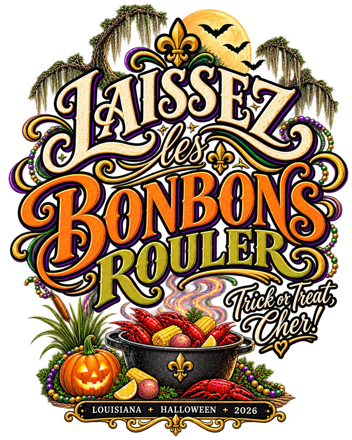Laissez les Bonbons Rouler – Louisiana Halloween Tee