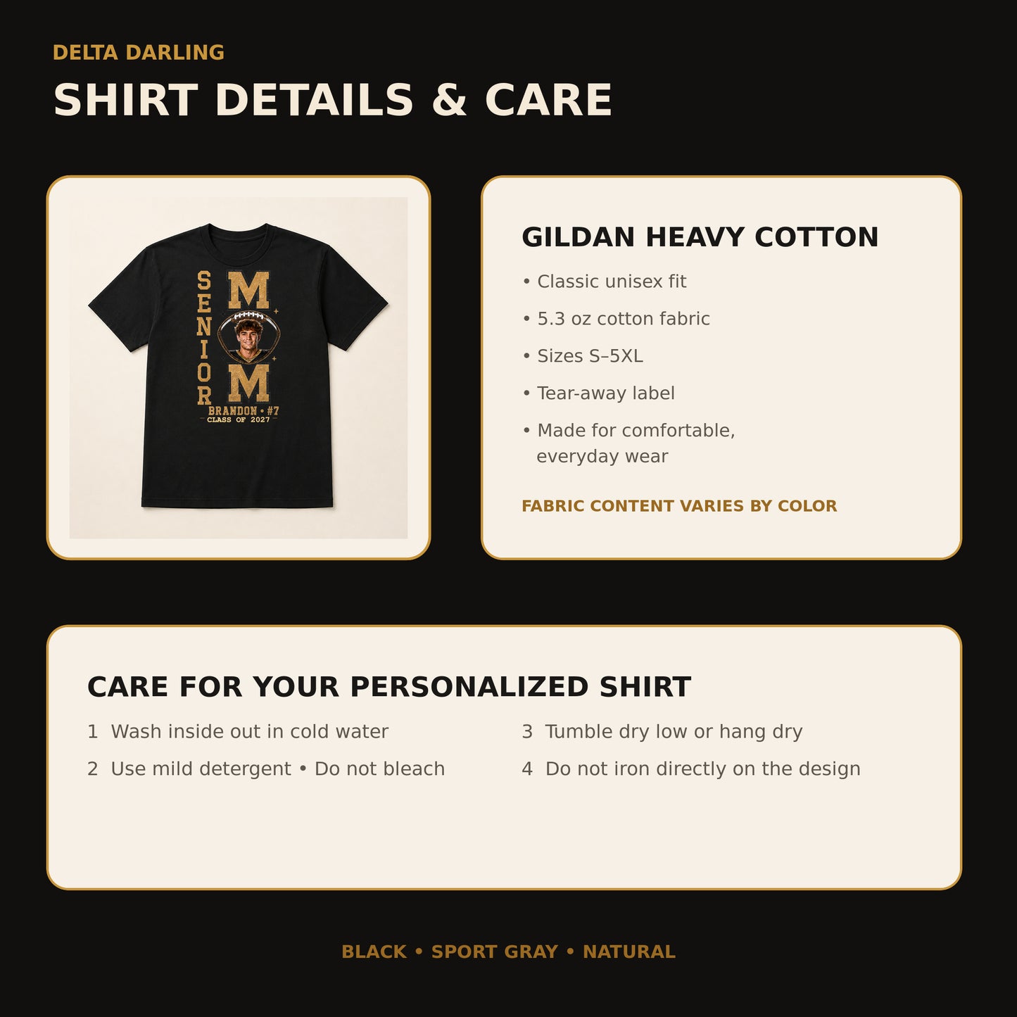 Custom Senior Football Mom Shirt - Personalized Player Photo & Number Jersey Graphic Tee