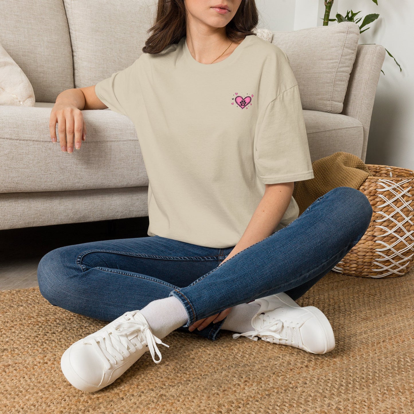 Heart Paw T-Shirt — Cute Pink Pet Love Tee