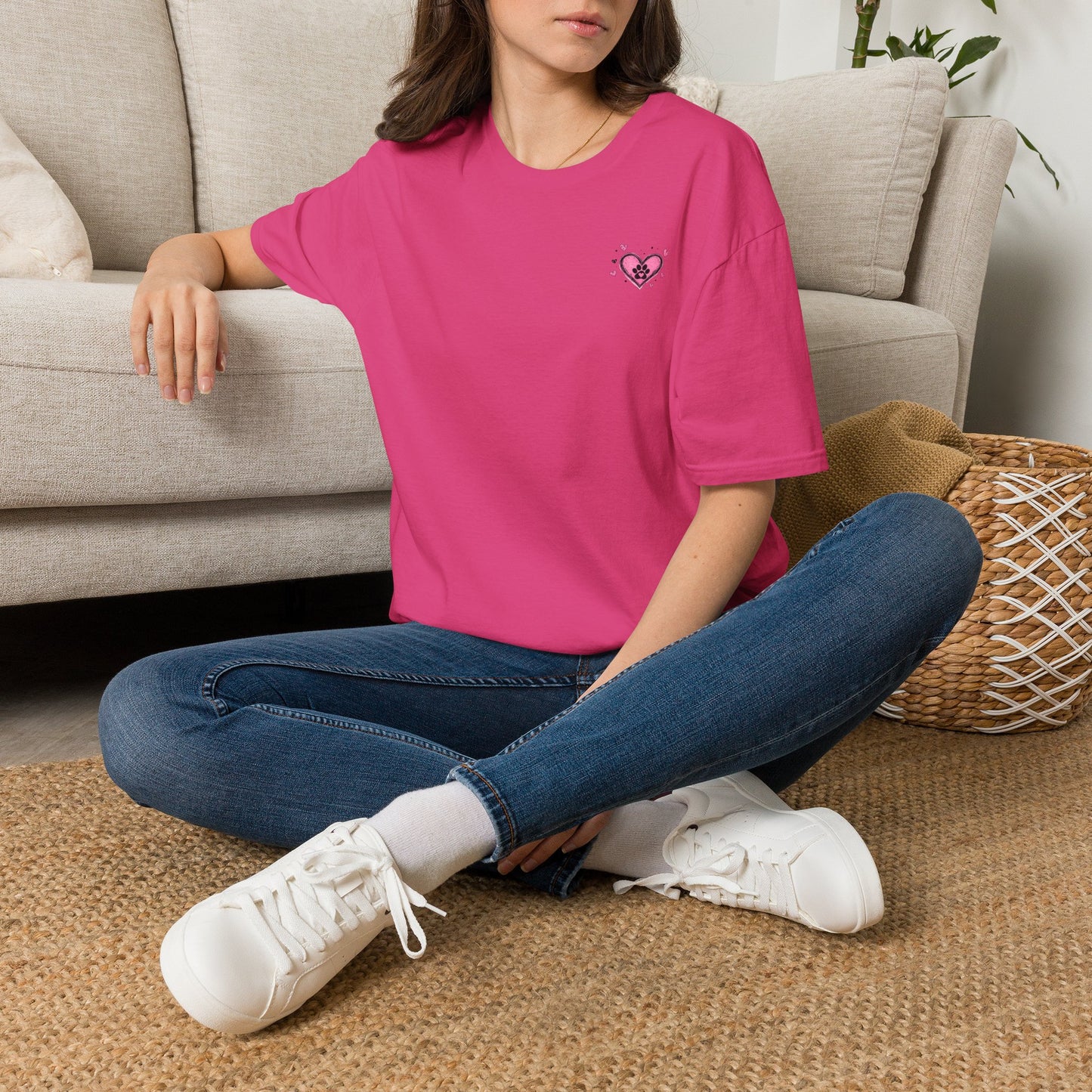 Heart Paw T-Shirt — Cute Pink Pet Love Tee