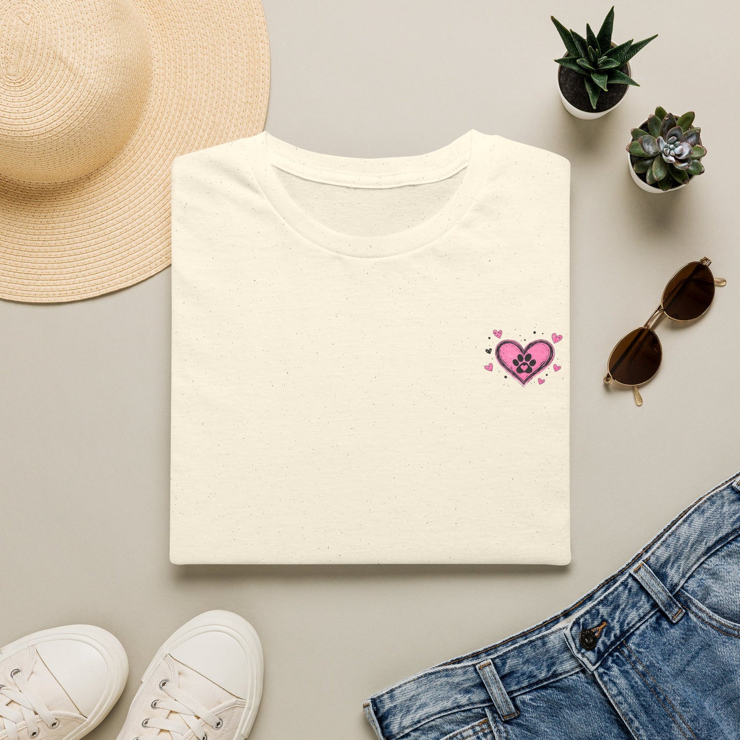 Heart Paw T-Shirt — Cute Pink Pet Love Tee