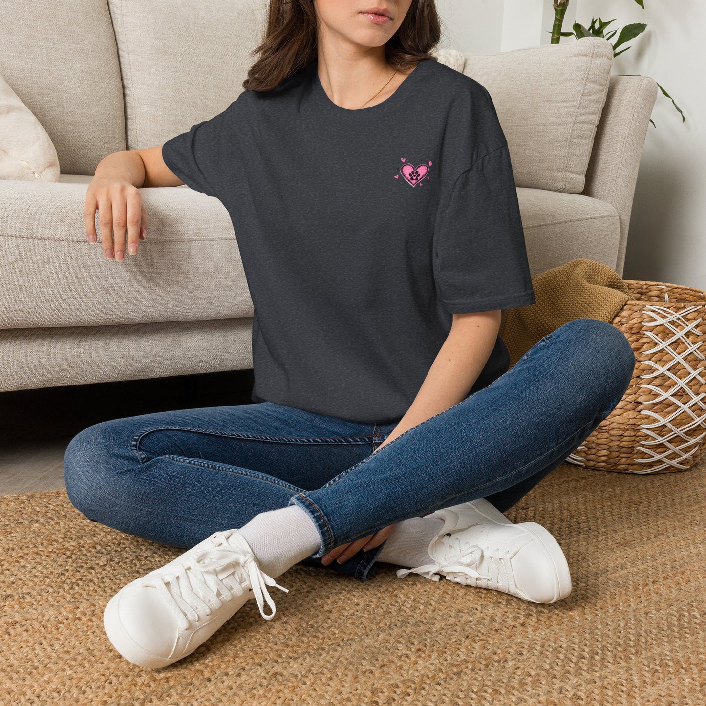 Heart Paw T-Shirt — Cute Pink Pet Love Tee