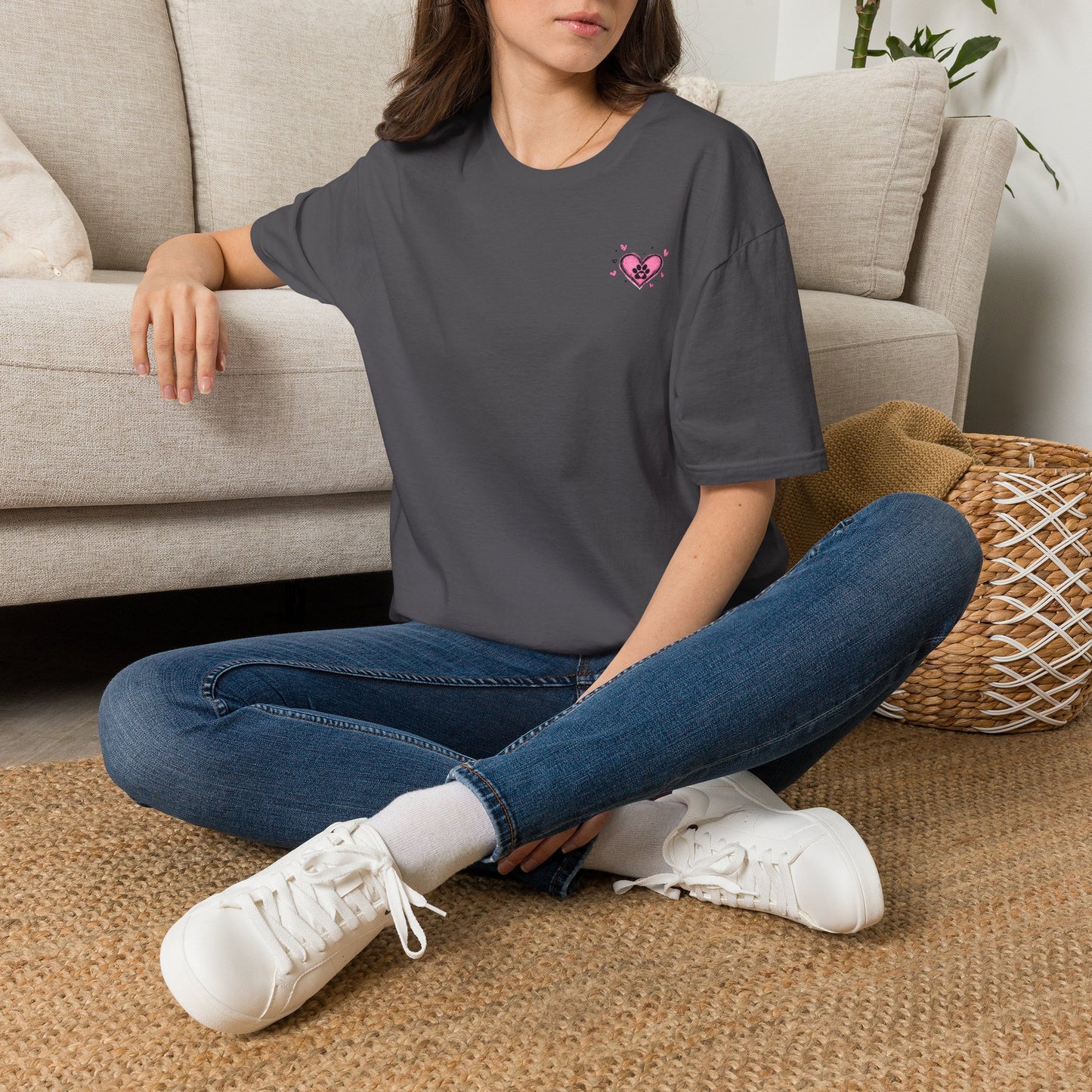 Heart Paw T-Shirt — Cute Pink Pet Love Tee