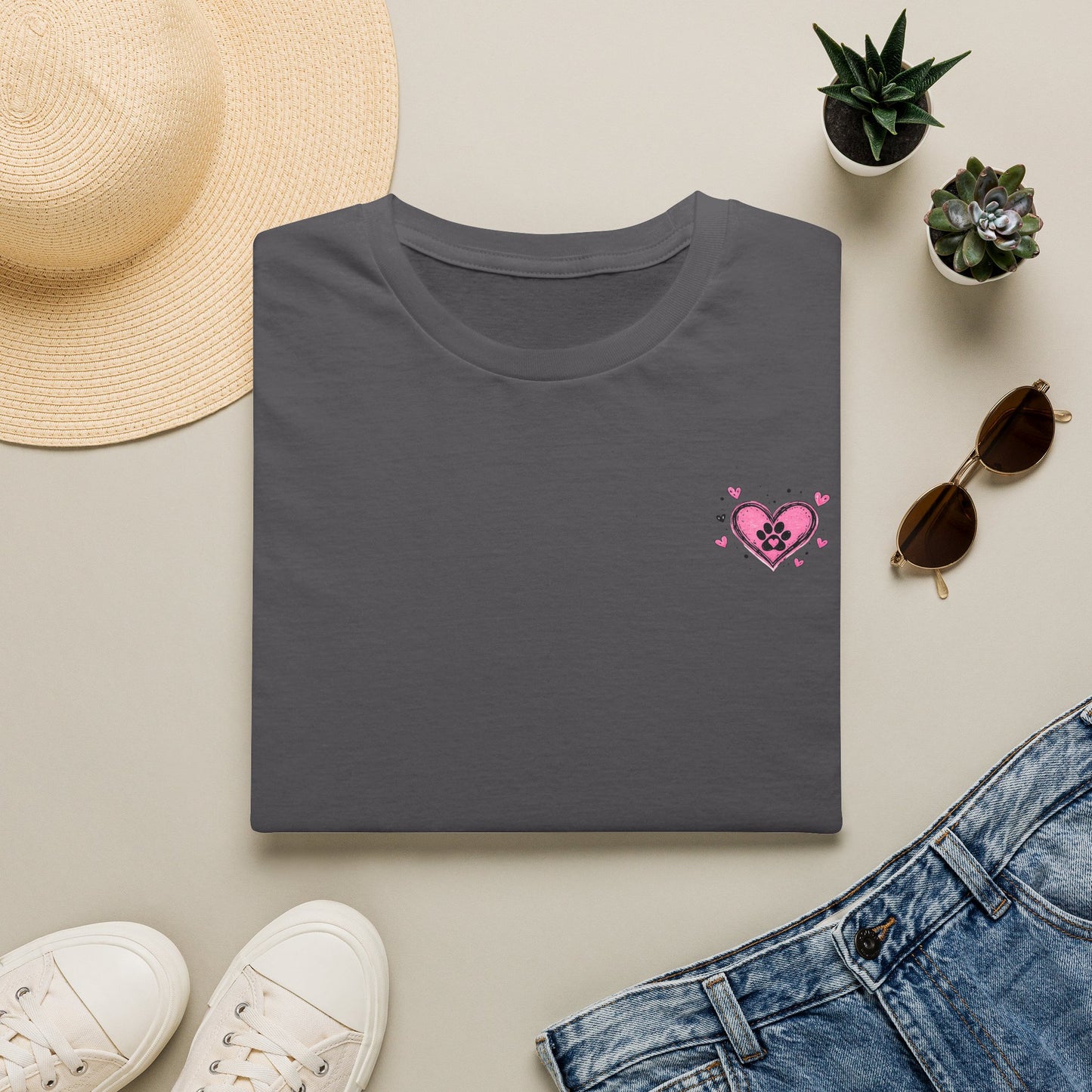 Heart Paw T-Shirt — Cute Pink Pet Love Tee