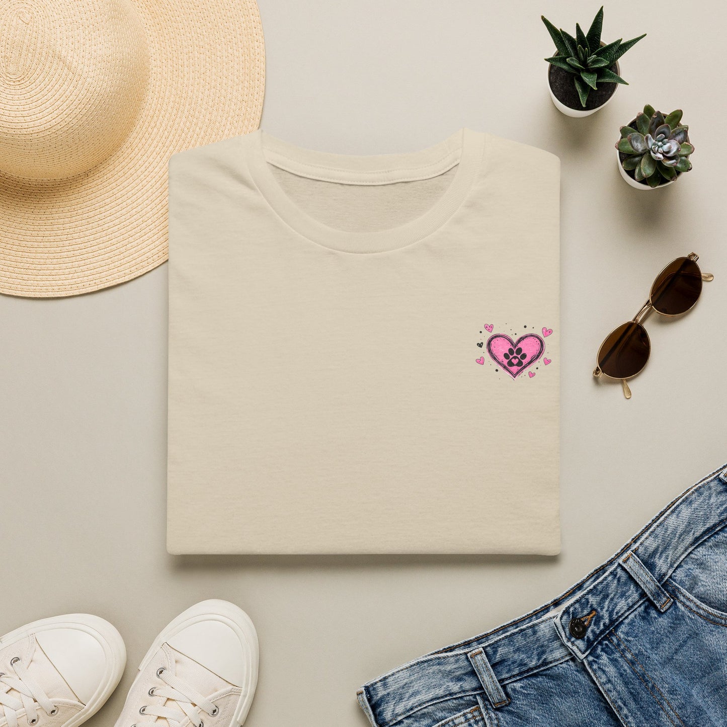 Heart Paw T-Shirt — Cute Pink Pet Love Tee