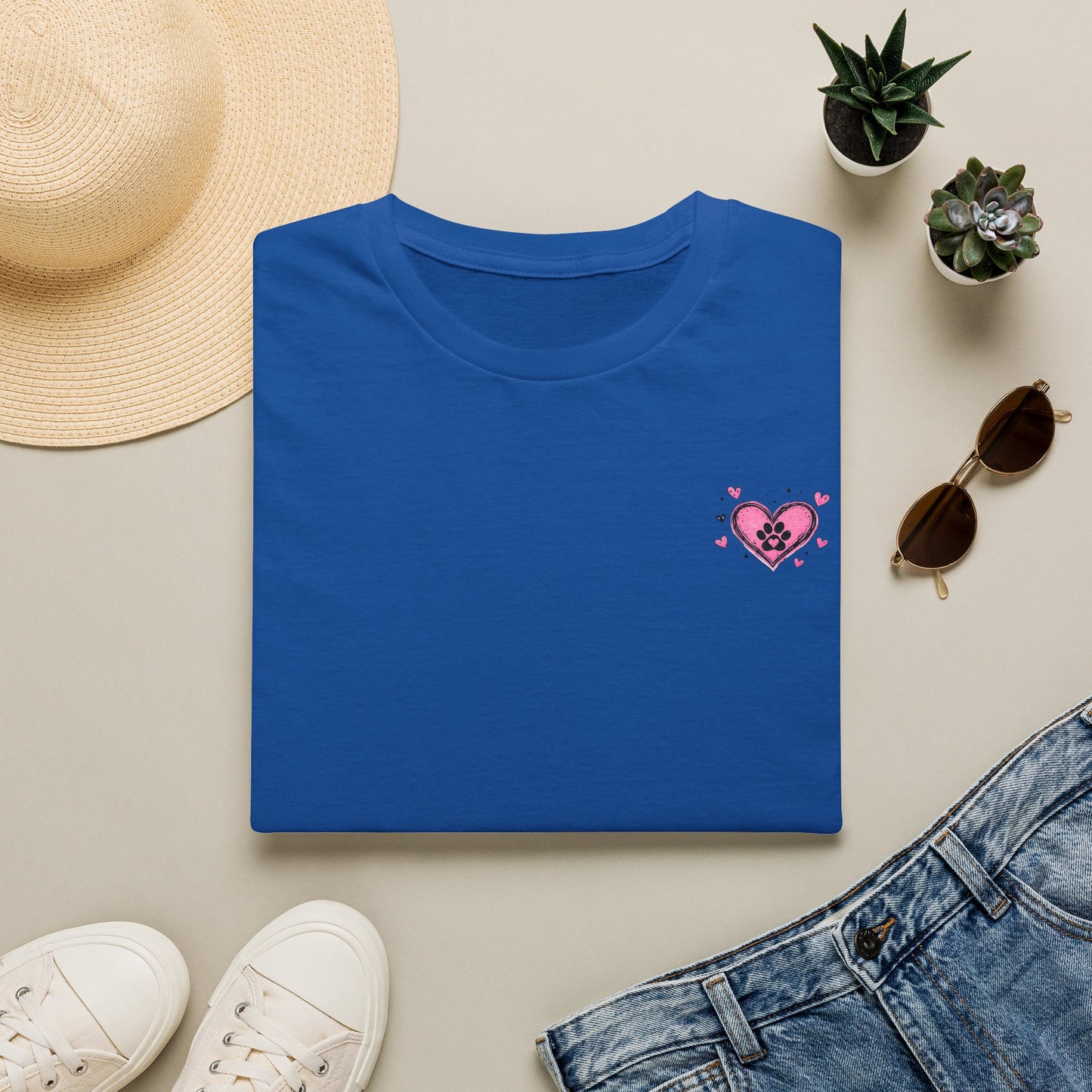 Heart Paw T-Shirt — Cute Pink Pet Love Tee