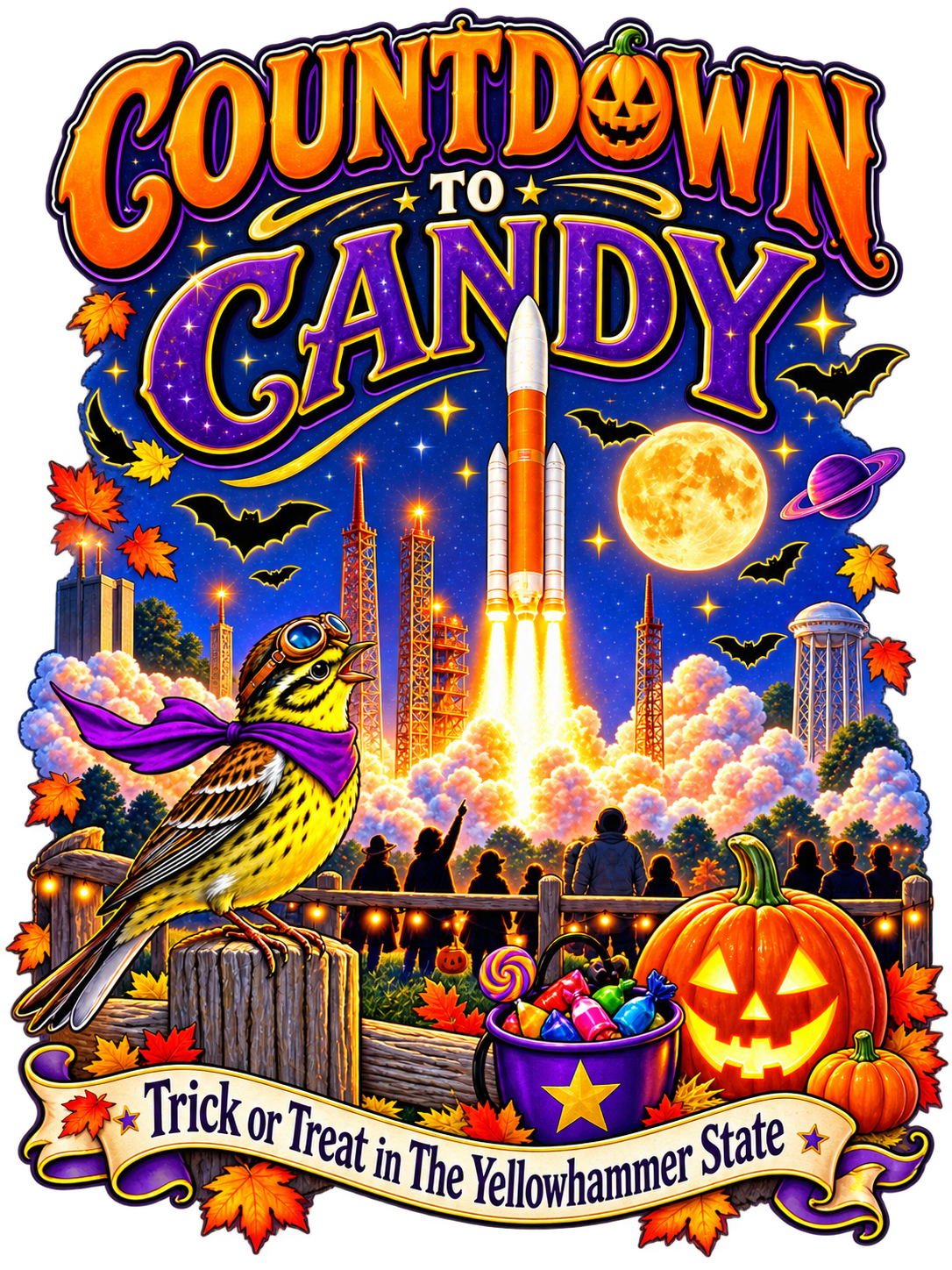 Countdown to Candy Yellowhammer State Alabama graphic design close-up