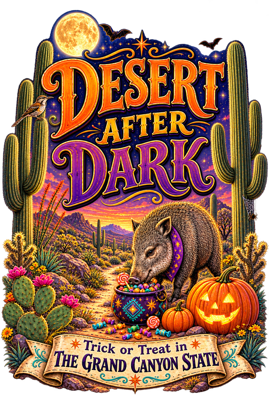 Desert After Dark Arizona graphic design close-up