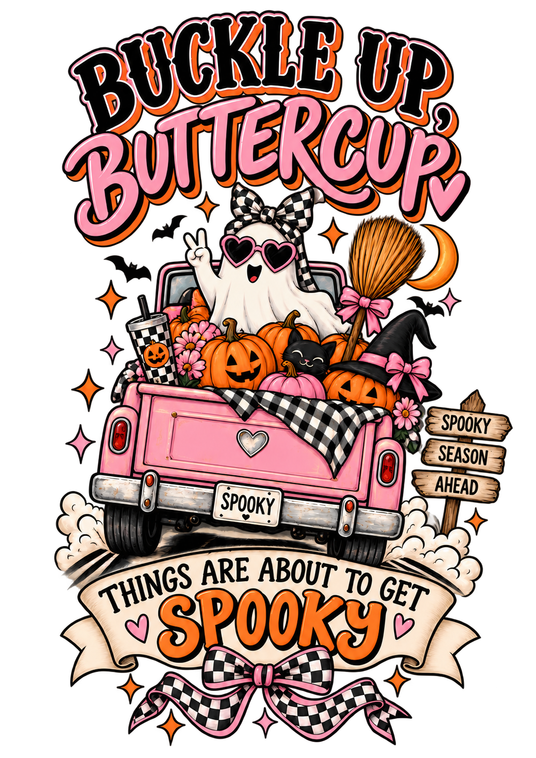 Buckle Up Buttercup Halloween Gildan Shirt | Choose Your Design