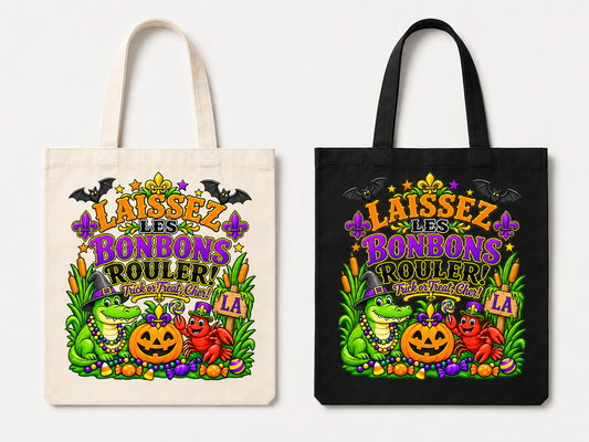 Laissez Les Bonbons Rouler Halloween Tote Bag
