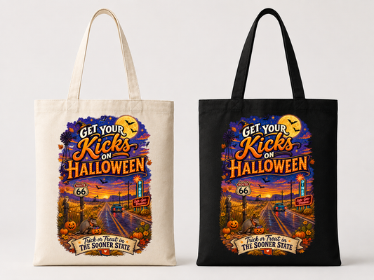 Get Your Kicks on Halloween Tote Bag – Oklahoma Route 66
