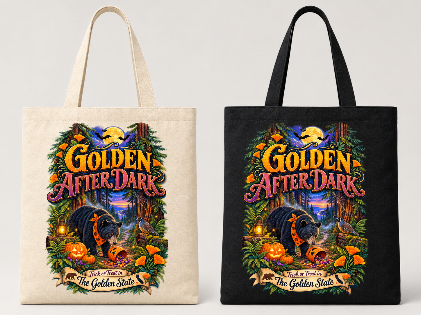 Golden After Dark Golden State California graphic design close-up