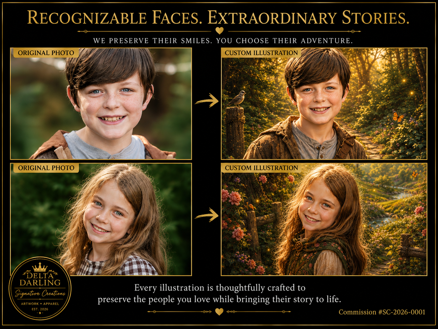 Custom Family Movie Poster or Cinematic Fantasy Portrait