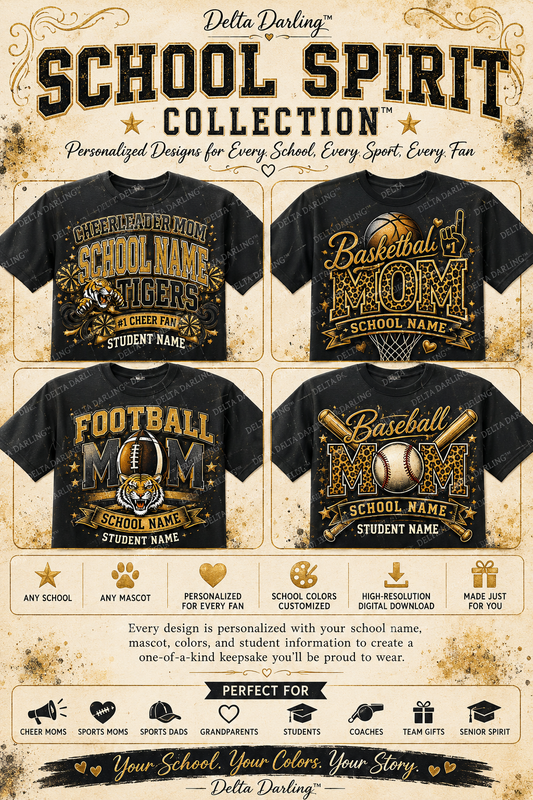 Custom School Spirit Design | Personalized PNG Download | Any School, Any Mascot