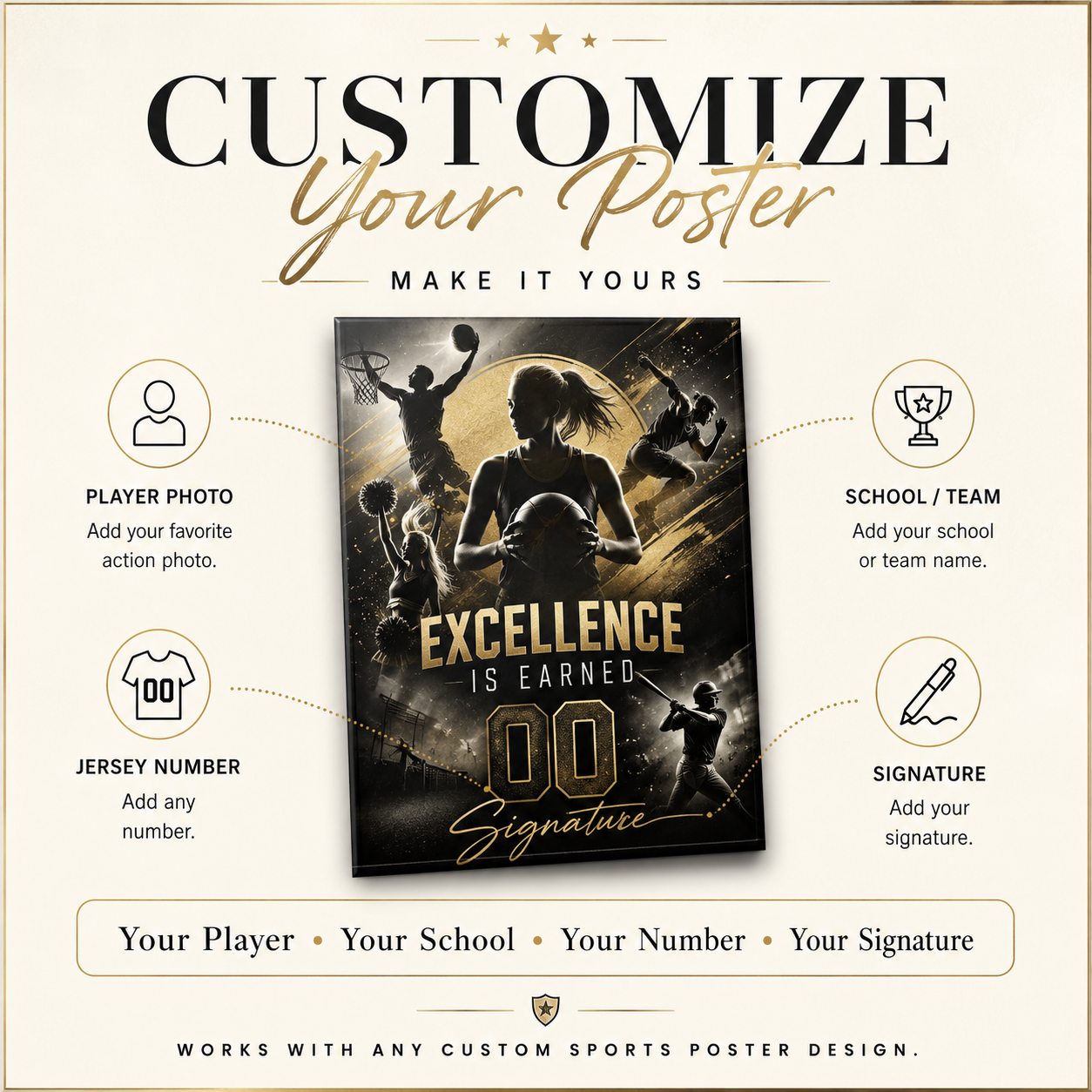 Custom Football Poster from Your Photo