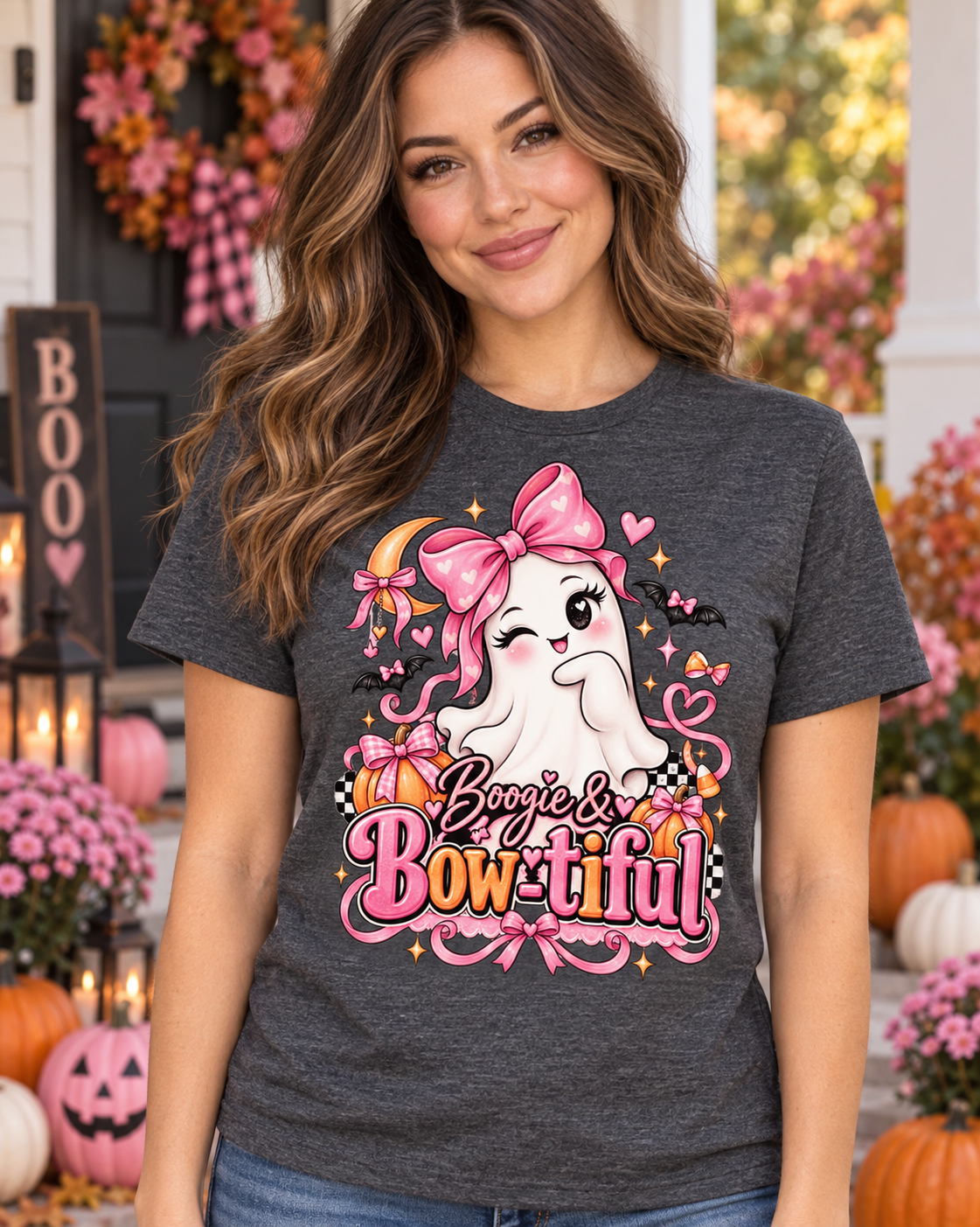 Pink Bow Halloween Gildan Shirt | Choose Your Design
