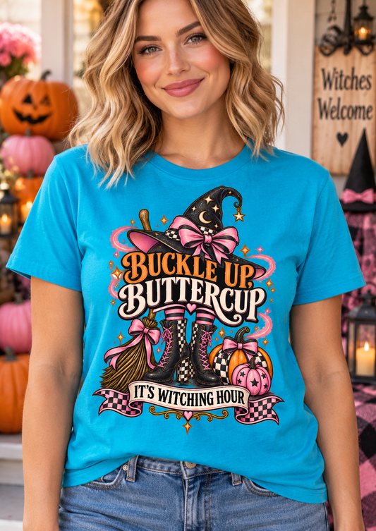 Buckle Up Buttercup Halloween Gildan Shirt | Choose Your Design