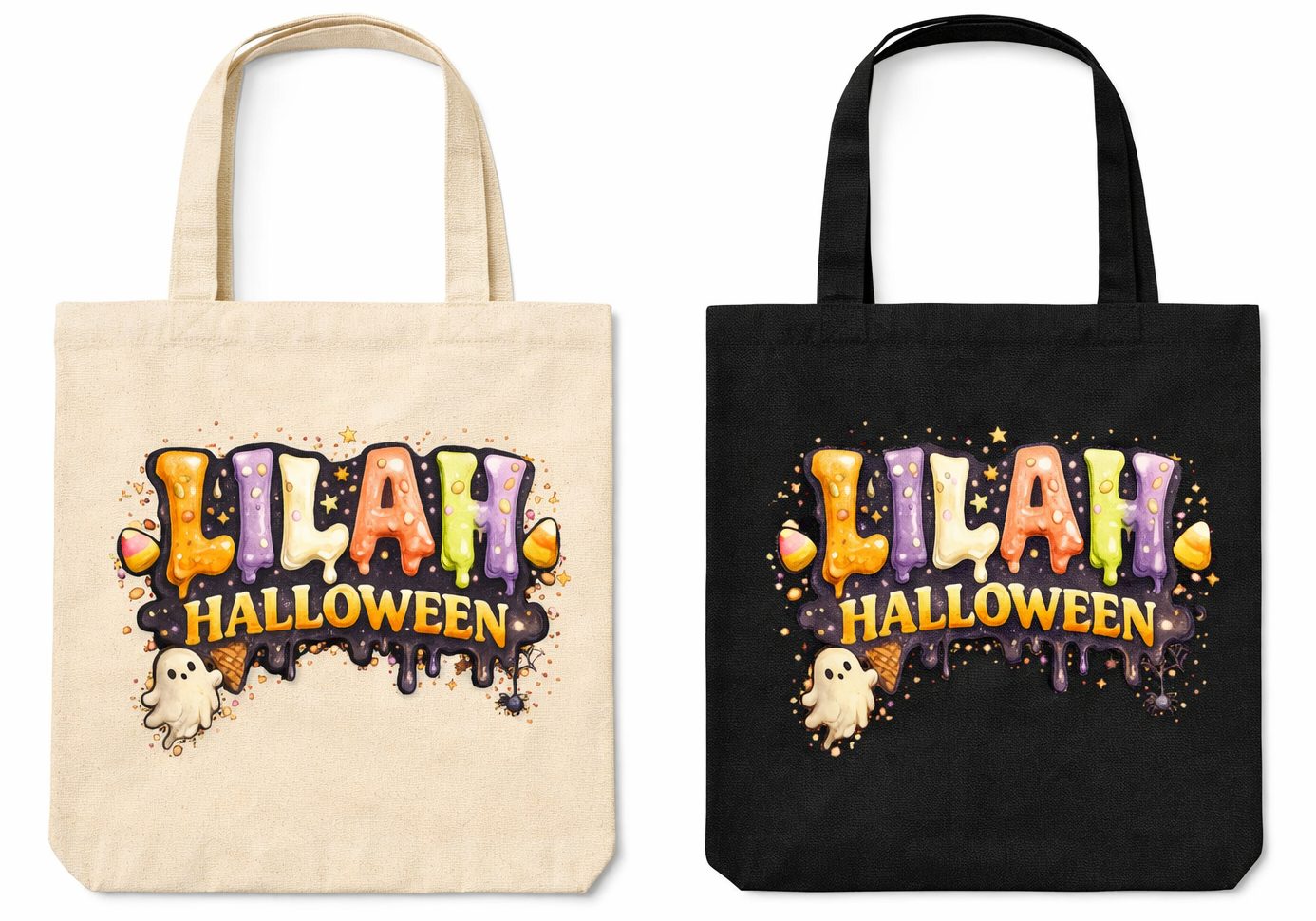 Personalized Halloween Canvas Tote Bag