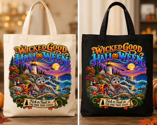 Maine Wicked Good Halloween Tote Bag
