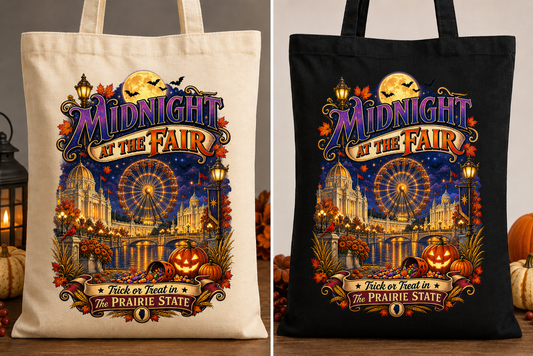 Midnight at the Fair Halloween Tote Bag - Illinois