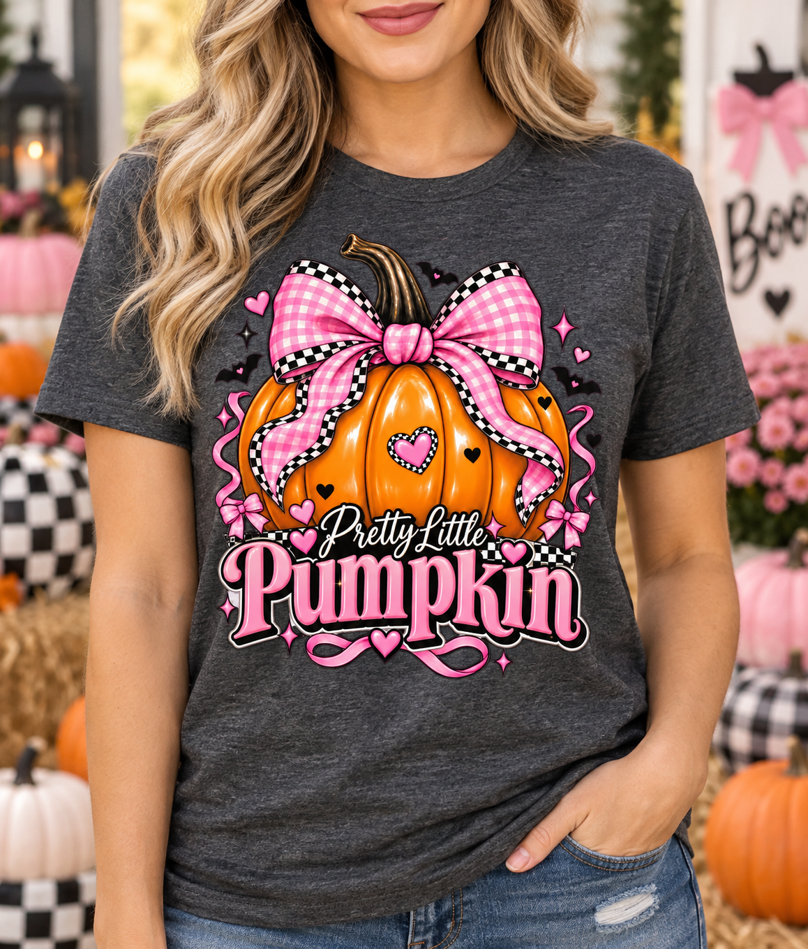 Pink Pumpkin Halloween Gildan Shirt | Choose Your Design