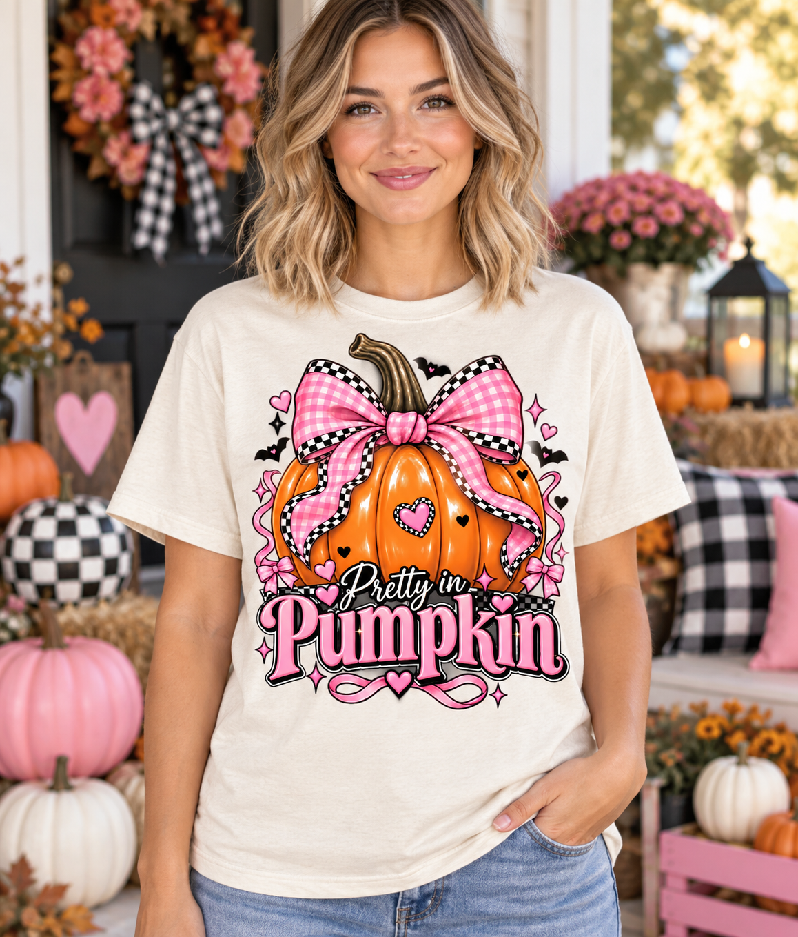 Pink Pumpkin Halloween Gildan Shirt | Choose Your Design